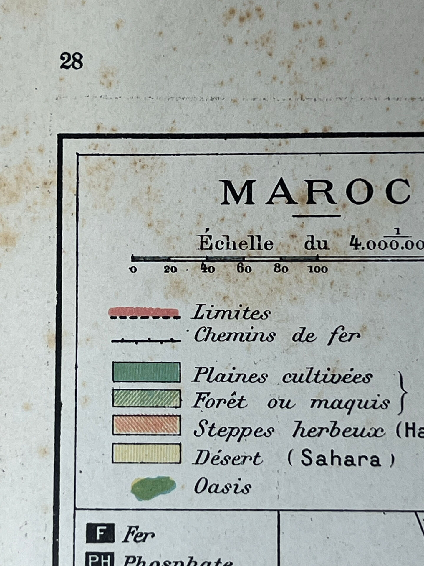 Original map of Morocco 37x27cm - 1908