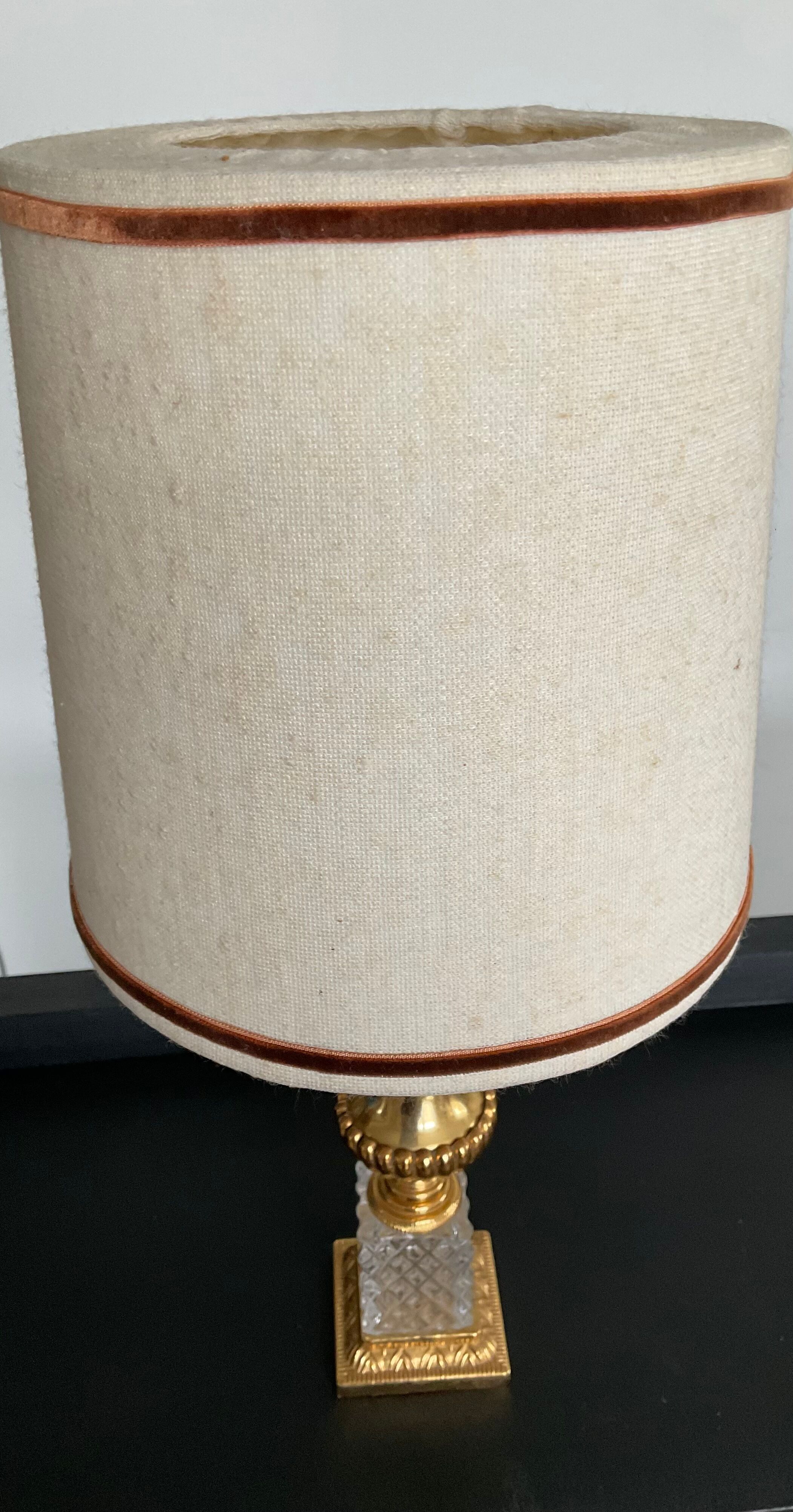 Vintage lamp 70s crystal and brass
