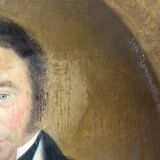 Portrait of a man in oil on canvas 19th century, old painting 1843 signed