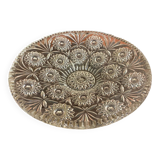 Cut glass fruit bowl with carved star decoration.