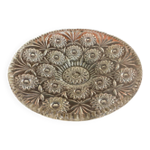 Cut glass fruit bowl with carved star decoration.