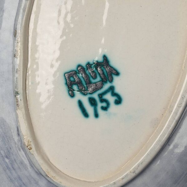 Rare plat vide poche en céramique par Allix, Vallauris, 1953