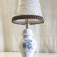 Table lamp in porcelain with floral decoration - mid 20th century.