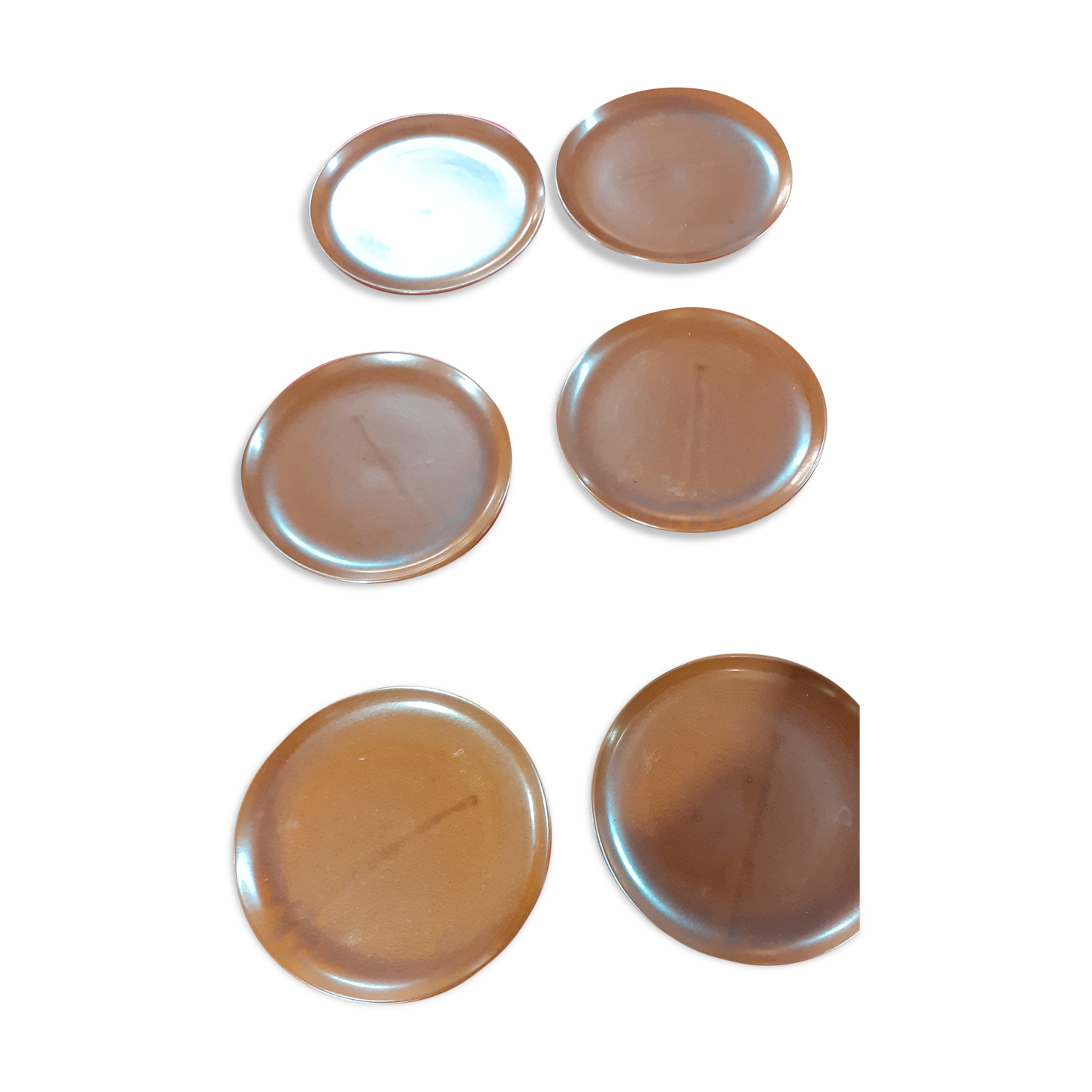 Flat plates set of 6, vallauris felix ceram