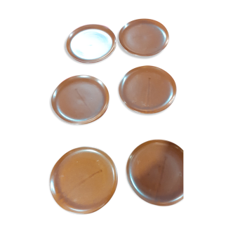 Flat plates set of 6, vallauris felix ceram