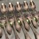 Suite of 12 small silver metal spoons in Louis XV style