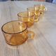 4 amber glass coffee cups