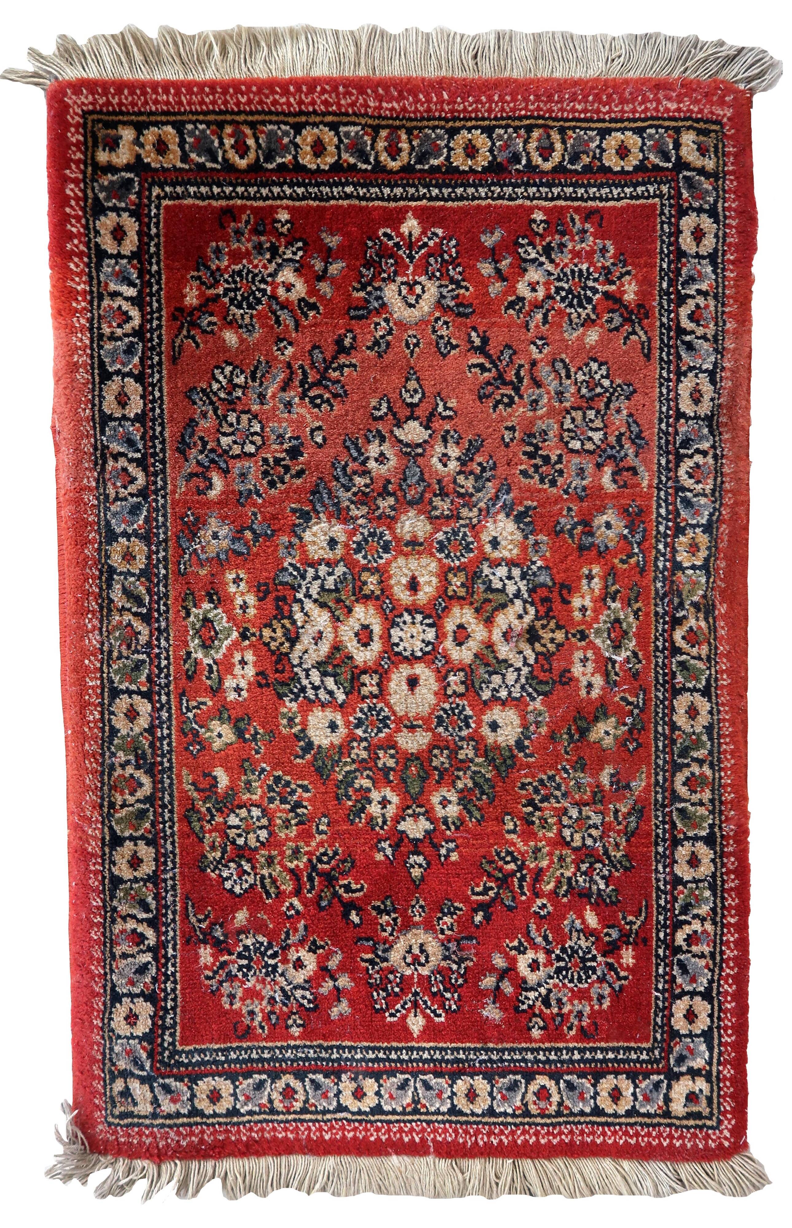 Tapis vintage style Sarouk – 42 x 64 cm – Motif traditionnel - 1C972