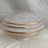 4 globes / white and gold lampshades / clichy glass