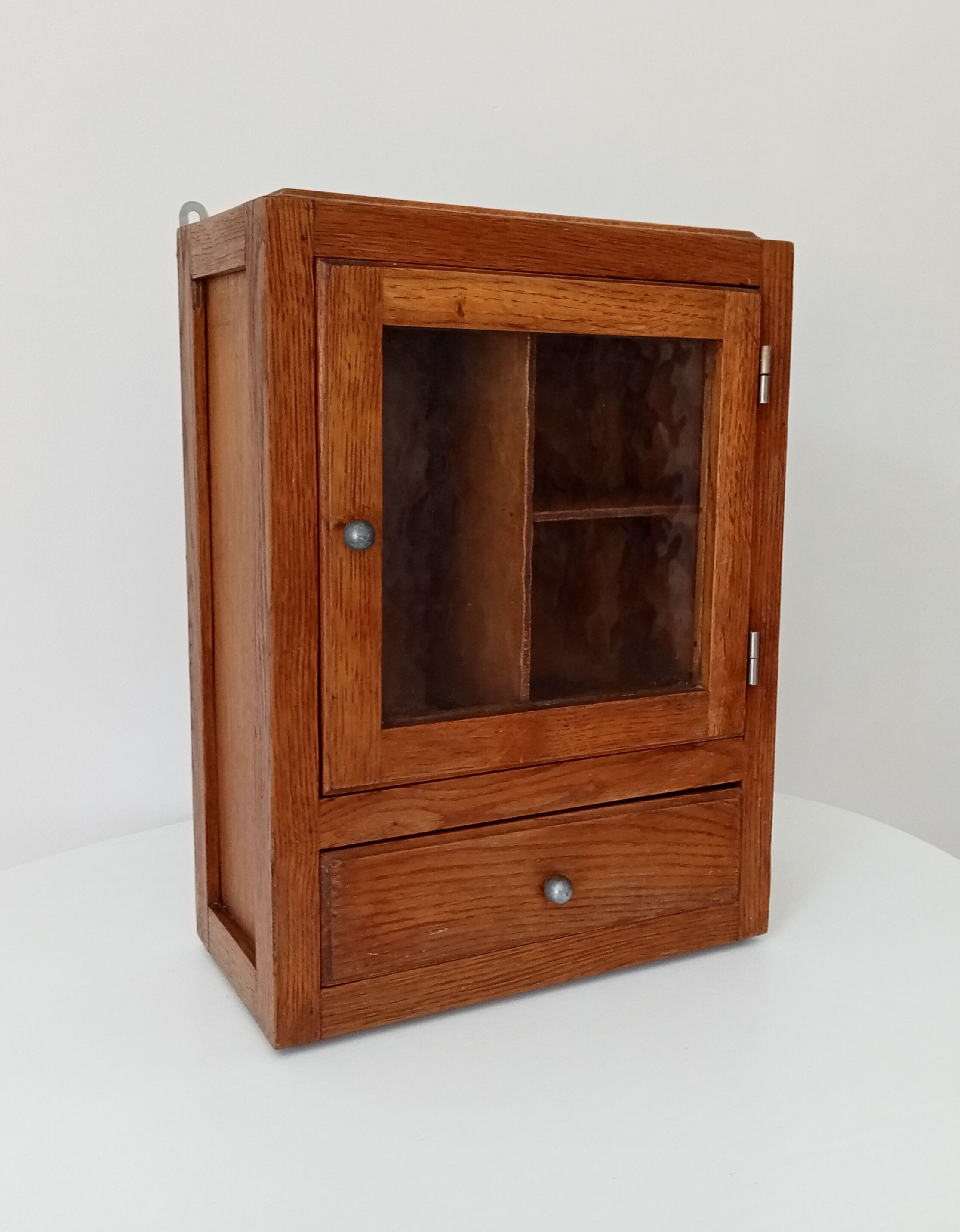Vintage solid oak medicine cabinet