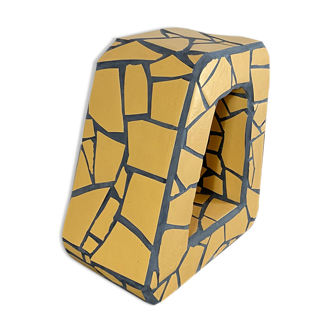 Yellow mosaic side table