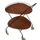 Desserte scandinave vintage en teck & métal, roulettes métal,  années 60