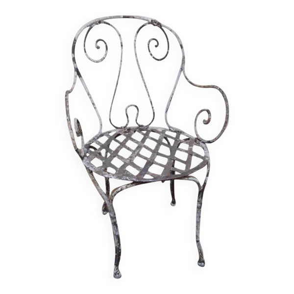 Fauteuil de jardin XIX° en fer forgé