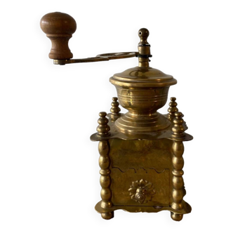 Old brass coffee grinder