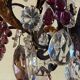 Lustre with pendants and glass fruits, Maison Baguès, six lights