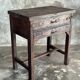 Antique Indonesian teak workbench with two drawers and stretcher H89.