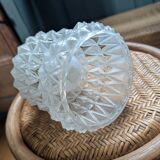 Frosted and clear moulded glass lampshade, mid-20th century.