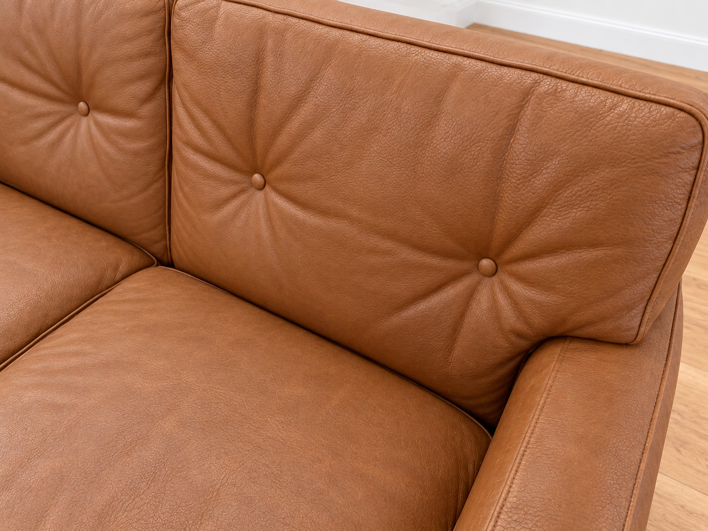 Mid-century Scandinavian Peem Oy, 2-seater cognac leather sofa 1960s