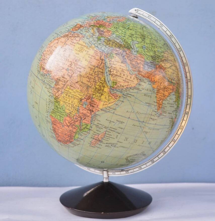 Earth globe 40s - 50s Art Deco - Columbus