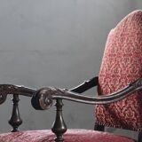 Vintage 19th century Danish Baroque oak armchair - Louis XV style