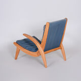 Paire de fauteuils bleus conçus par Jan Vaněk dans les années 1950. Ash.