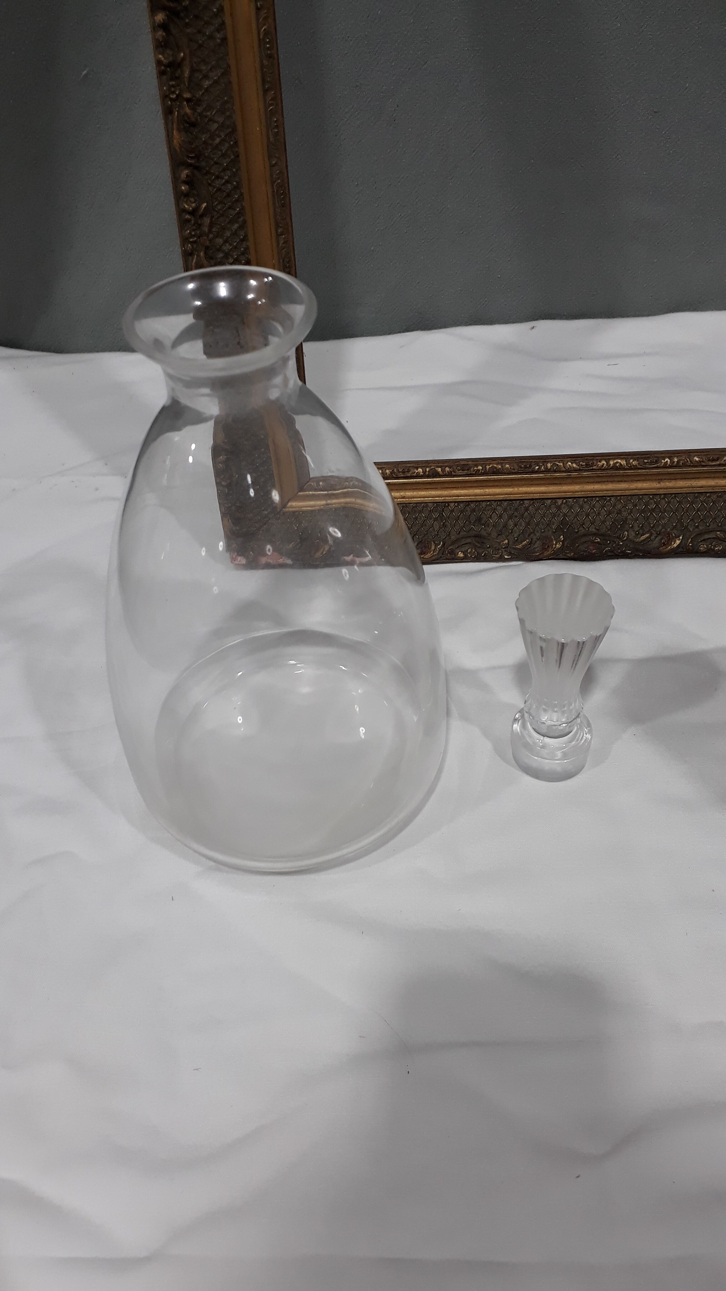 Old glass decanter signed Lalique