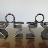 Serre brutalist books in raw steel 70s