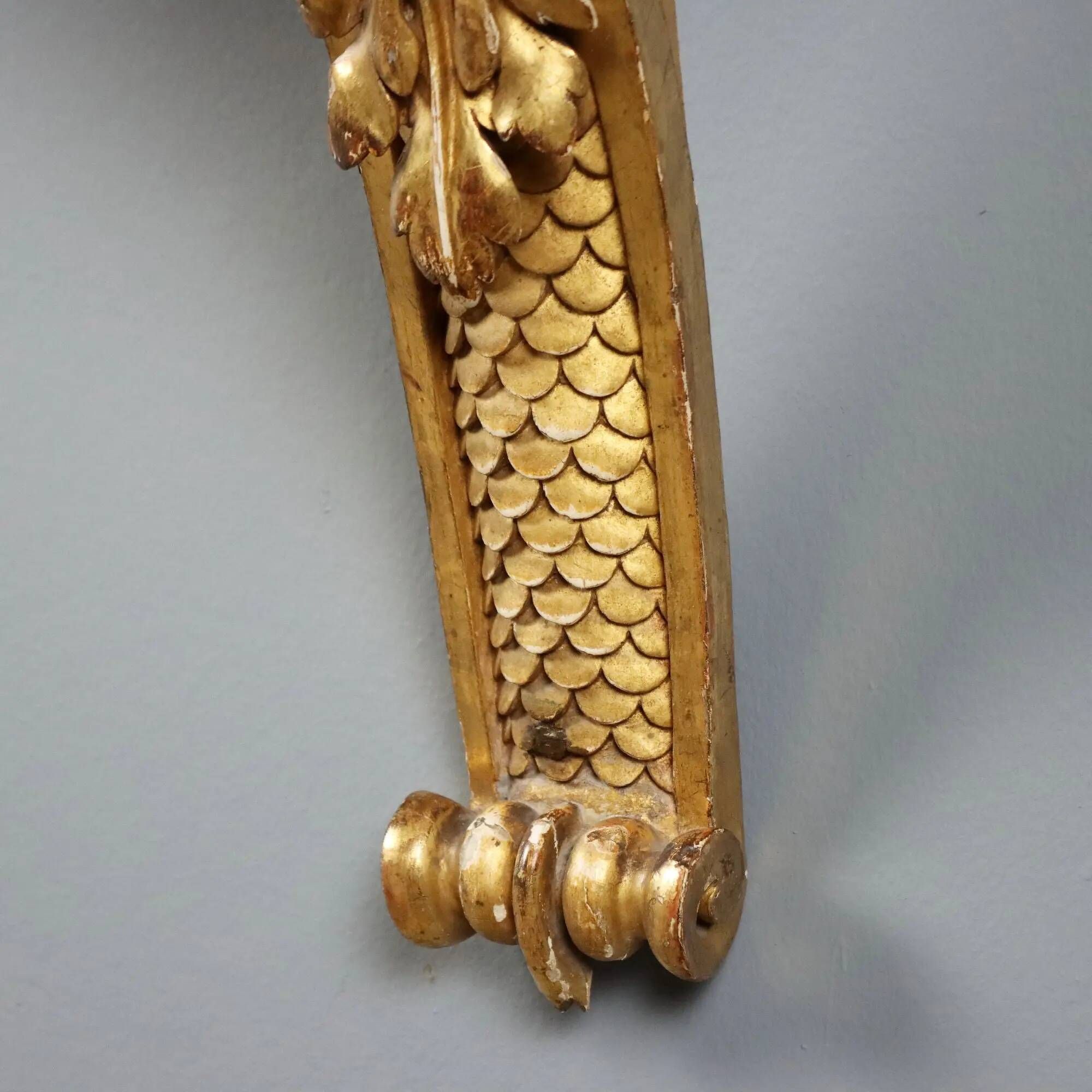 Old carved and gilded wooden console, Italy, 19th century.