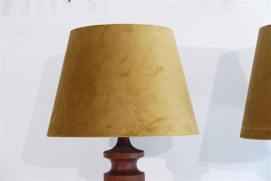 Pair of Danish teak lamps 1960