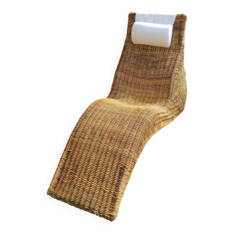 Karlskrona rattan chaise longue by Karl Malmvall for Ikea