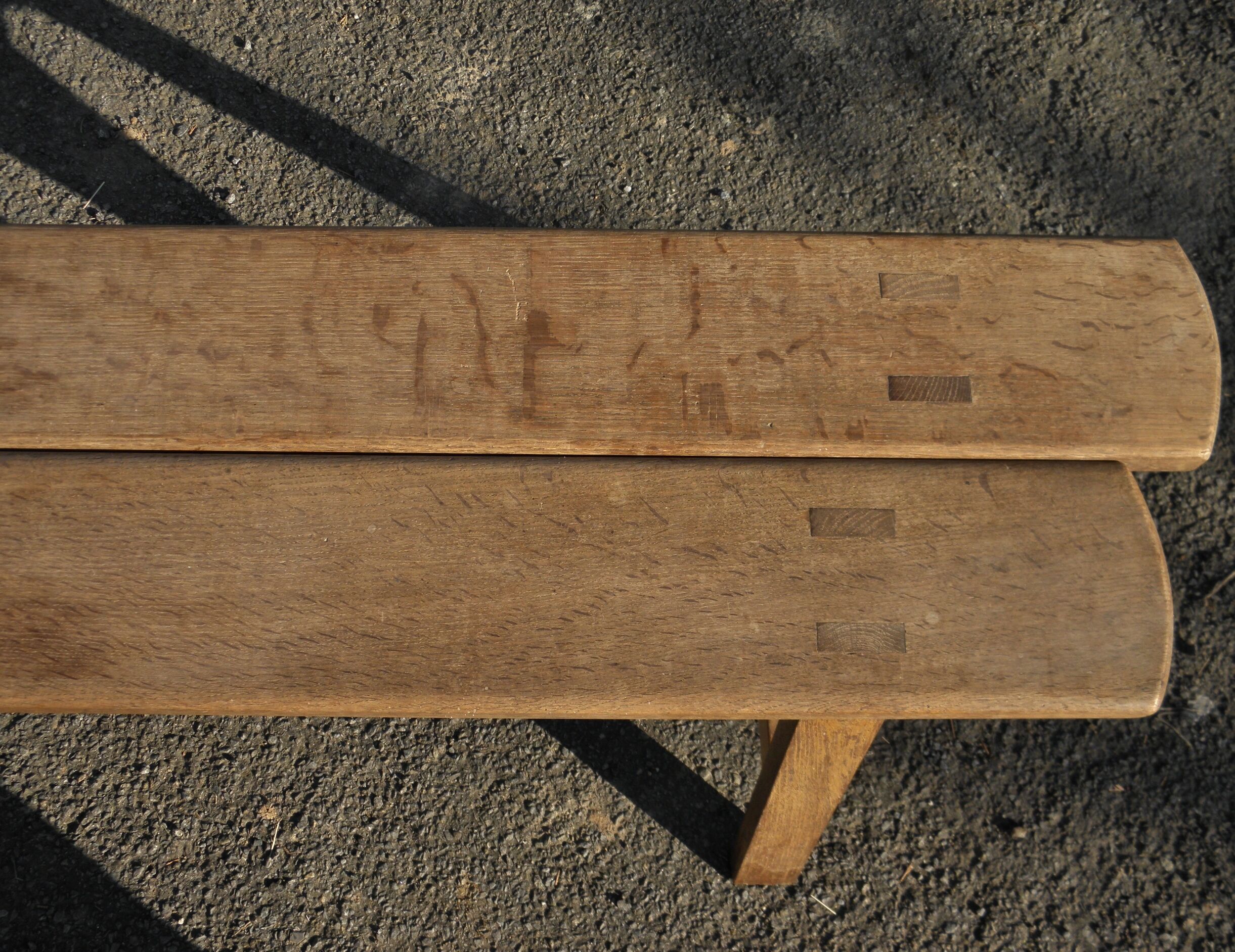 Pair of oak farmhouse benches 150 cm