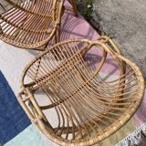 Pair of rattan armchairs