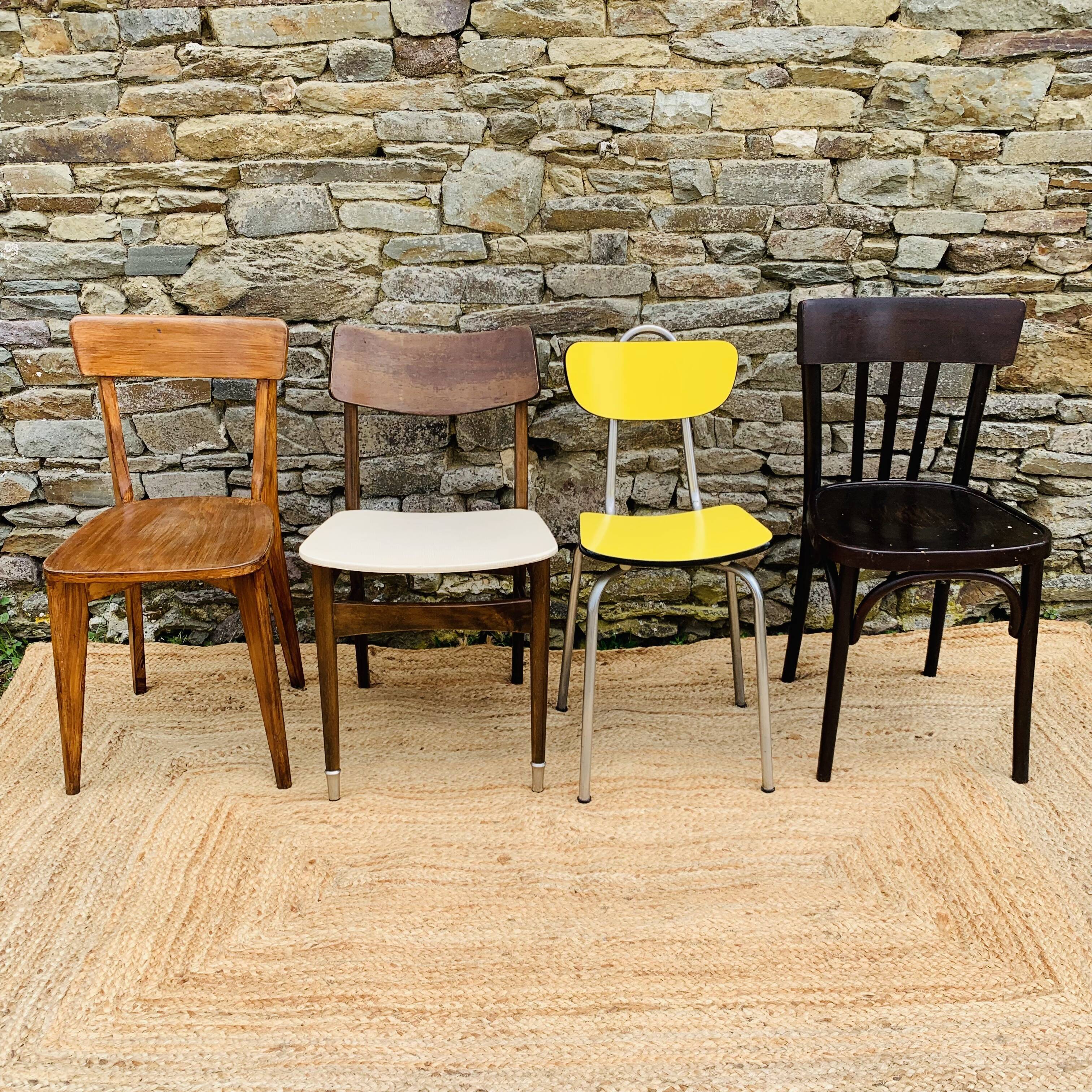 Set of 4 mismatched chairs