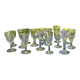 Assortment of 15 mismatched vintage liqueur glasses