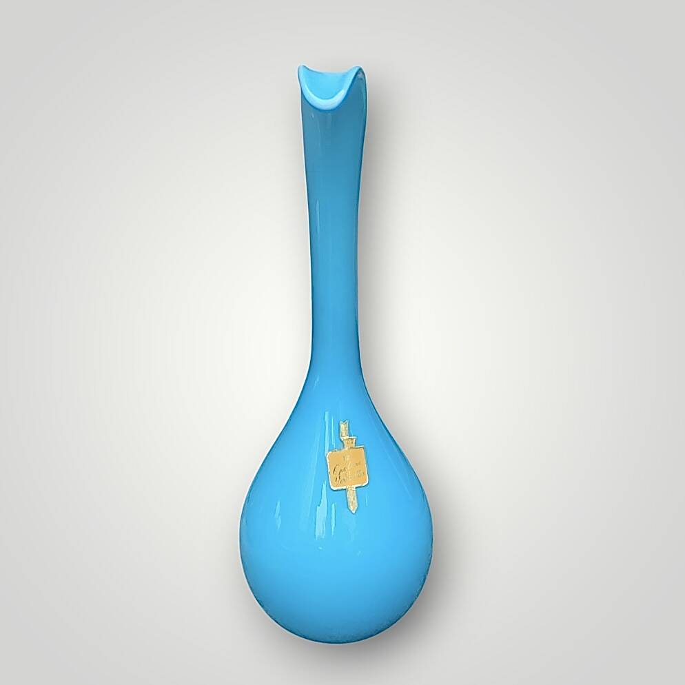 Antique turquoise opaline pitcher vase from Versailles – 1960s