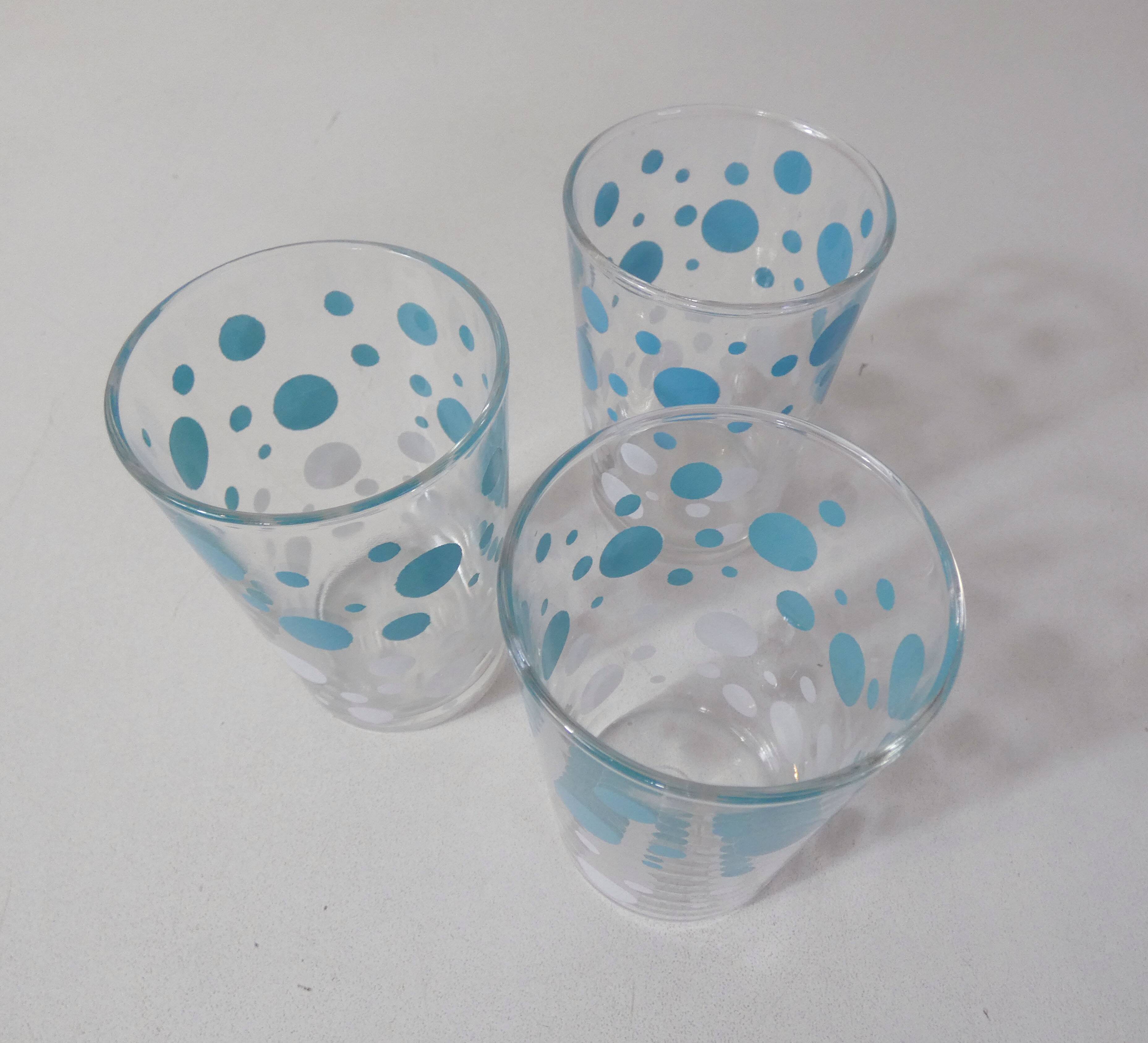 3 Vintage silkscreen gondolo glasses