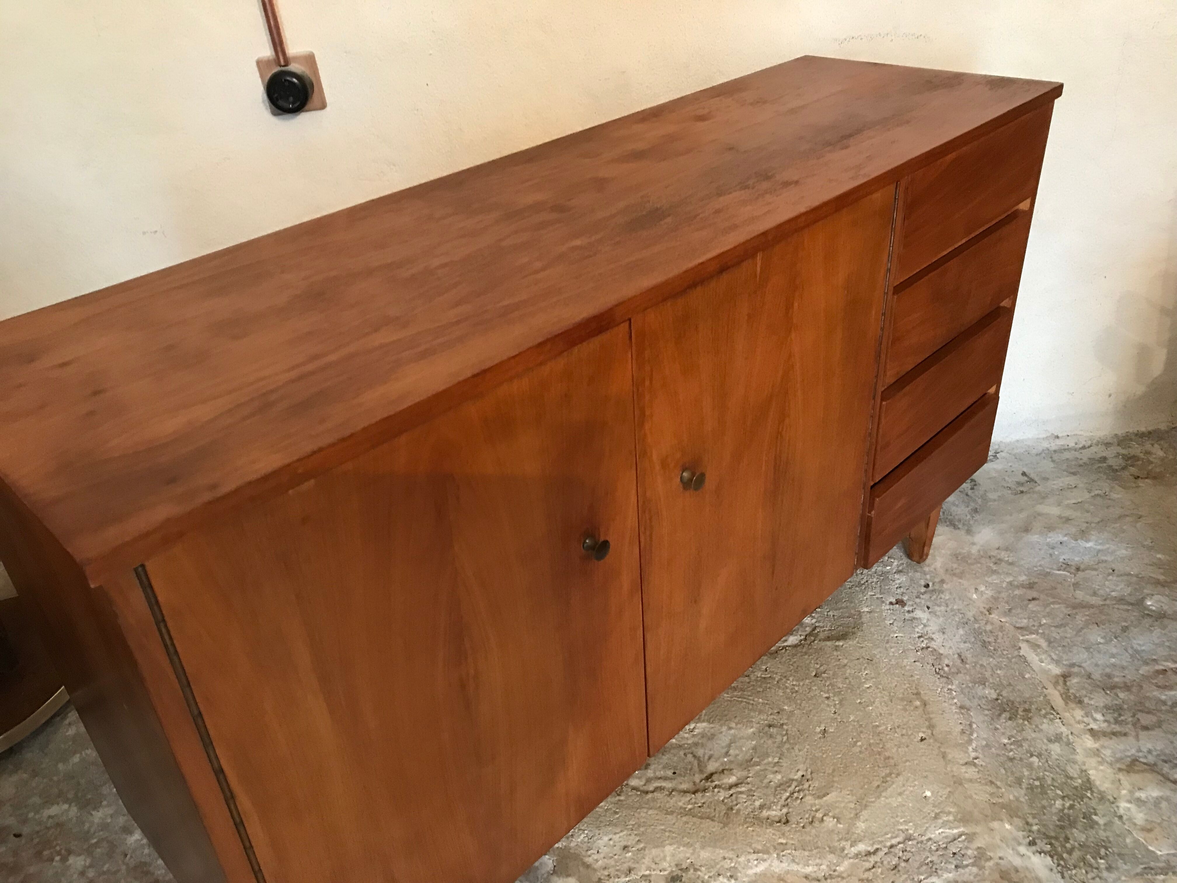 Vintage style scandi enfilade in blond walnut veneer