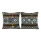 Set of 2 vintage kilim cushion covers 41x41 cm