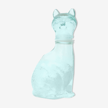 Flacon en verre en forme de chat, années 70