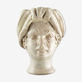 Mini white woman head vase