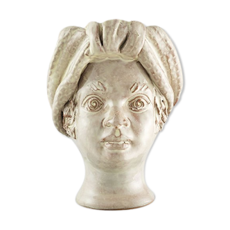 Mini white woman head vase