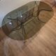 Vintage glass and chrome table