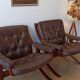 Norwegian Easy Chairs in Leather by Jon Hjortdal, Velledalen. Set of 2.