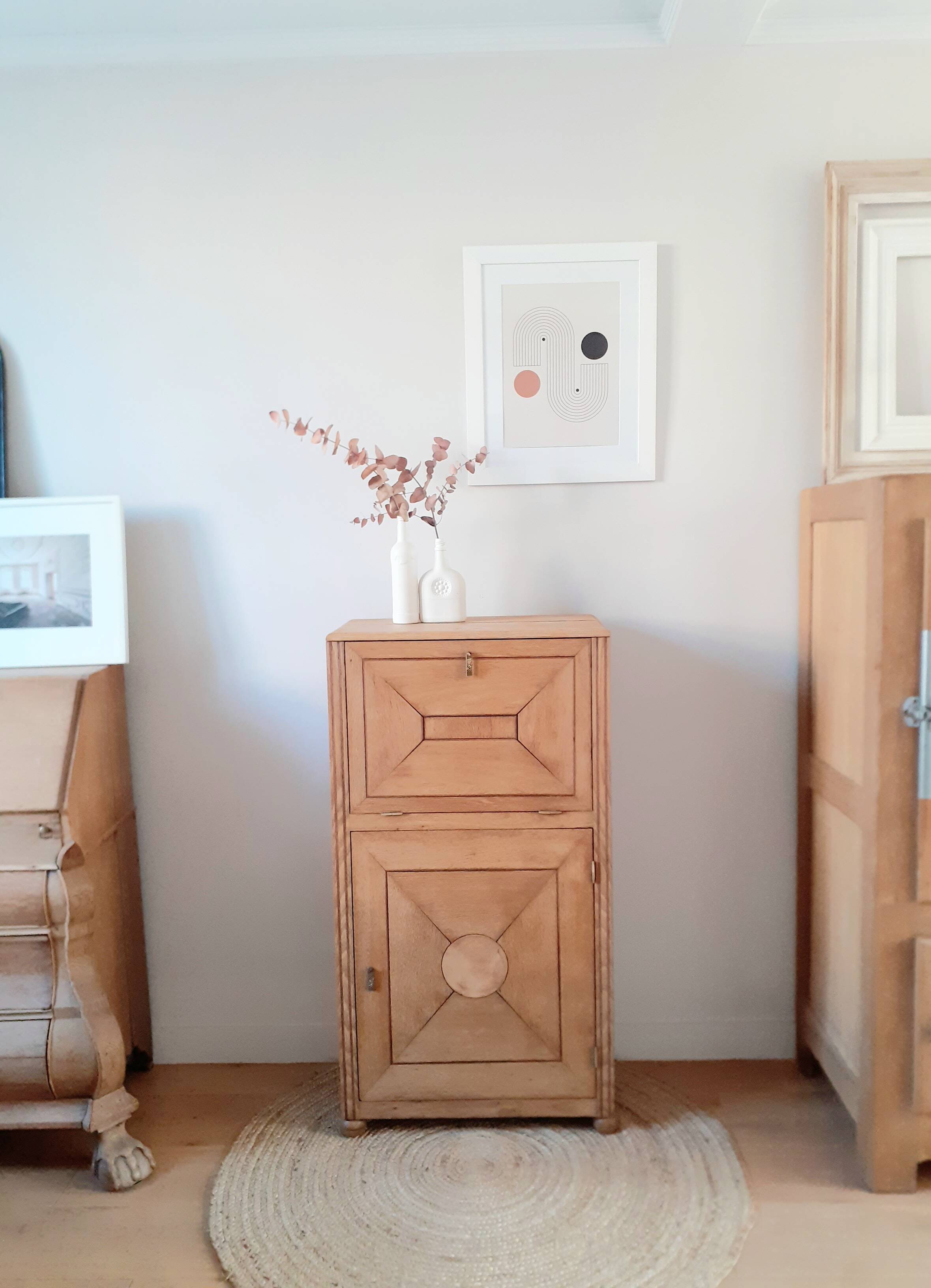 Small solid oak Art Deco sideboard