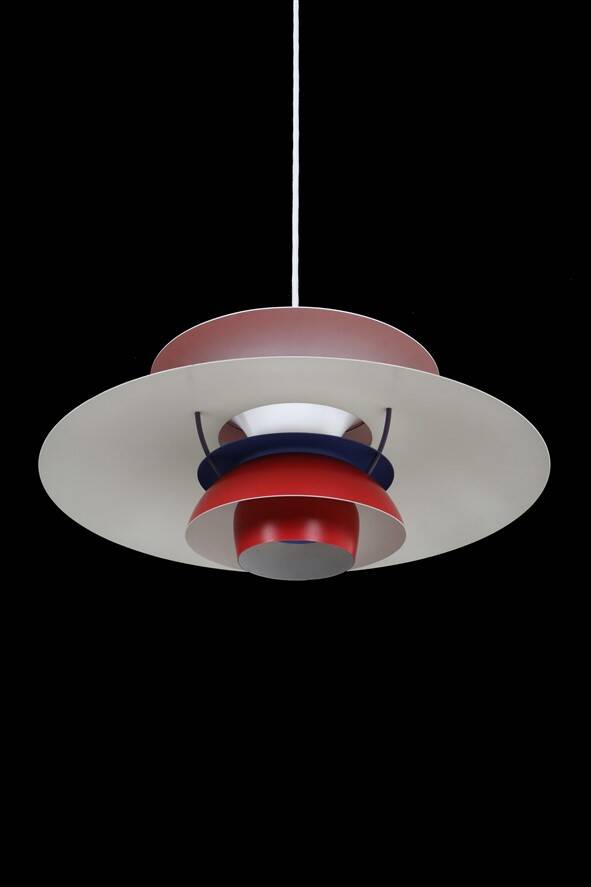Louis Poulsen / Poul Henningsen “PH 5” pendant lamp / red / mid-century / Danish modern design / PH5
