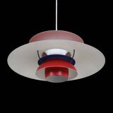 Louis Poulsen / Poul Henningsen “PH 5” pendant lamp / red / mid-century / Danish modern design / PH5