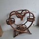 Vintage rattan heart plant holder