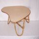 Rattan bamboo coffee table free form 50's