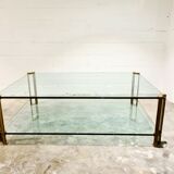 Vintage Brass and Glass Model T24 Coffee Table by Peter Ghyczy, 1970s