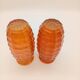 Paire Vases Art Déco Josef Invald Carnival Marigold Orange Irisé Jacobean